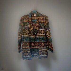 Judy Knapp Multicolor Aztec Southwestern Geometric Jacket Blazer Pads, Size S